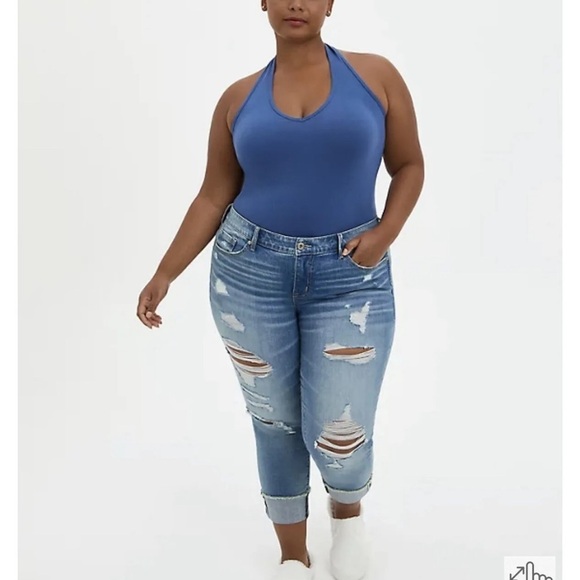 Torrid Foxy Halter Top Blue Tank Top Fitted Sexy Shirt Plus Size 6X 30 NEW NWT - Picture 4 of 11